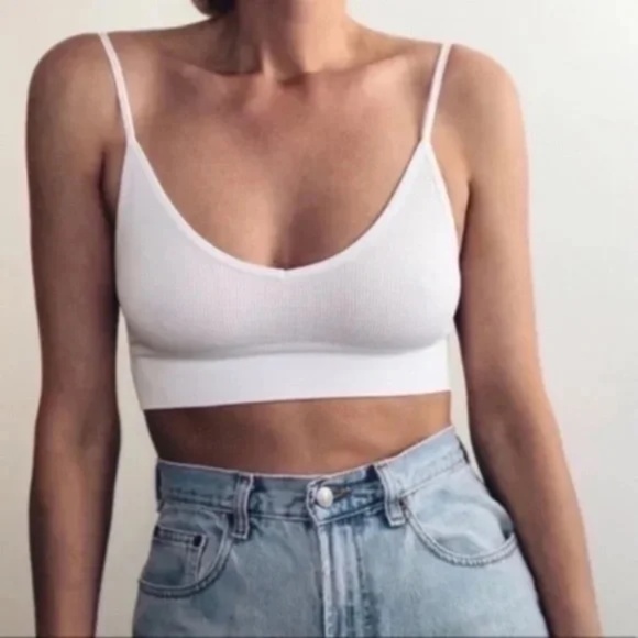 White Low Back Seamless Bralette - Picture 3 of 4